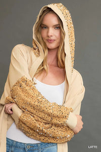 Oversized Sequined French Terry Jacket