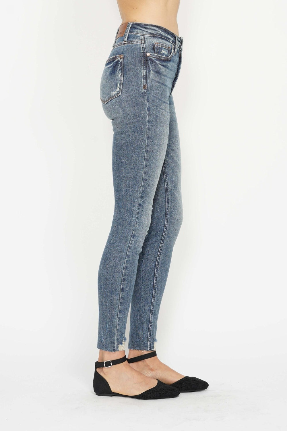 Judy Blue Vintage Wash Hem Destroy Skinny Jeans