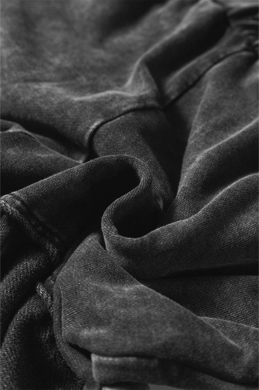 Mineral Wash Patchwork Tiered Wide Leg Comfy Pants-JUNIPER BLVD-Reef Love