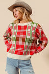 Christmas Color Checkered Plaid Sweater