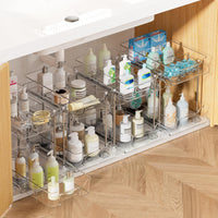 2 Tier Under Sink Bathroom Organizers Vanity Countertop Storage Container-Vtopmart-Reef Love