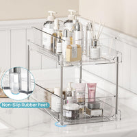 2 Tier Under Sink Bathroom Organizers Vanity Countertop Storage Container-Vtopmart-Reef Love