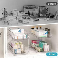 2 Tier Under Sink Bathroom Organizers Vanity Countertop Storage Container-Vtopmart-Reef Love