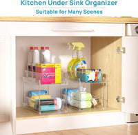 2 Tier Under Sink Bathroom Organizers Vanity Countertop Storage Container-Vtopmart-Reef Love
