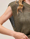SO ME Big Metal Button Front Openwork Sweater Vest-Reef Love Boutique