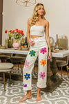 BiBi Flower Print Straight Legs Pants-pants-Reef Love