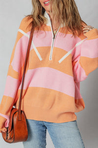 Claire Half Zip Oversized Sweater-Sweater-Reef Love