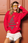 Sequin Star Tinsel Christmas Sweater