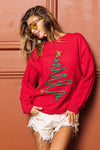 Sequin Star Tinsel Christmas Sweater