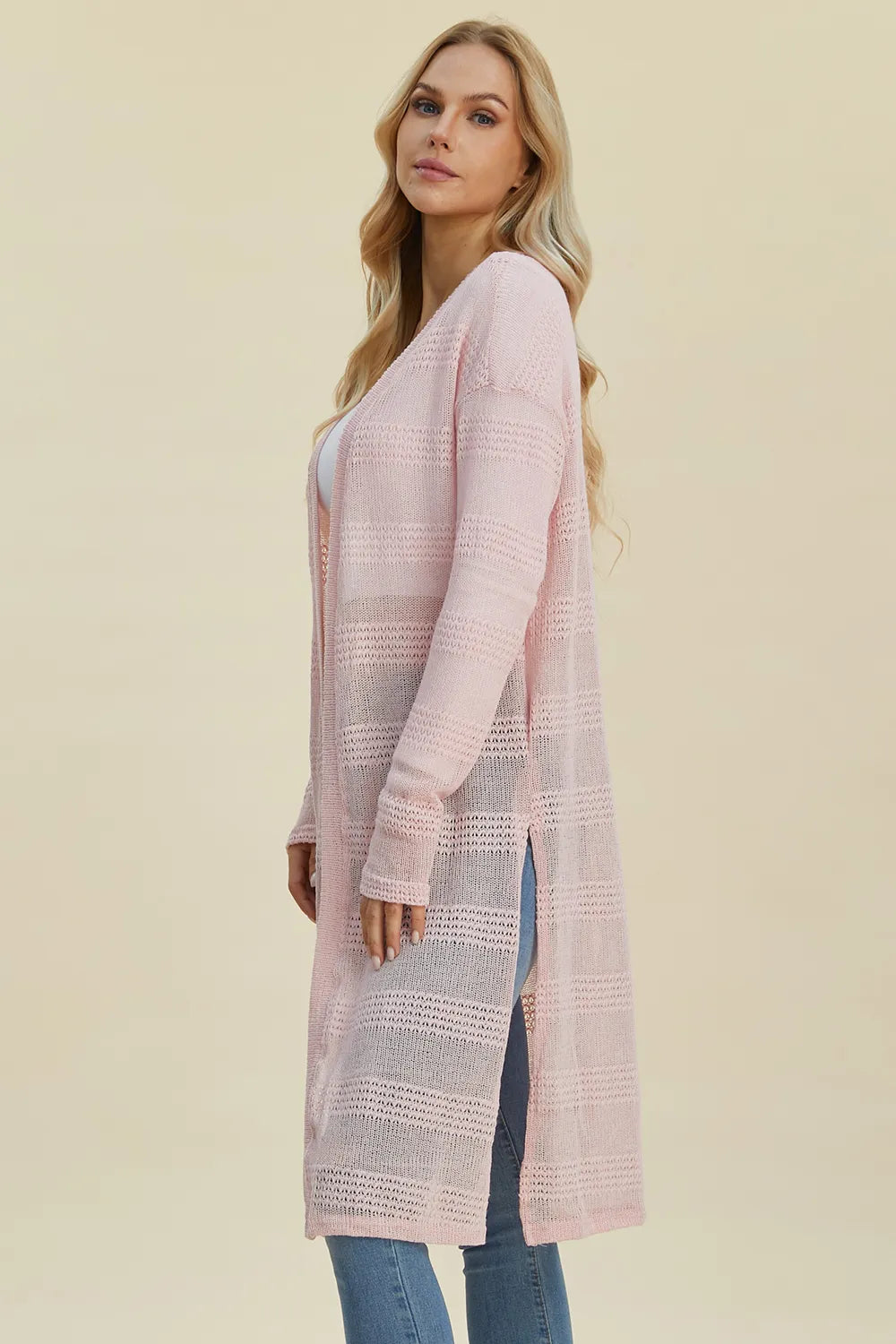Lightweight Open Front Longline Cardigan-Double Take-Reef Love