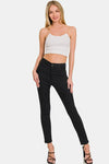 High Rise Skinny Jeans with Pockets, Black