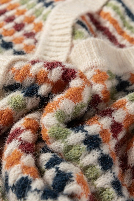 Dotty Knit Button-Up V-Neck Sweater Cardigan-JUNIPER BLVD-Reef Love