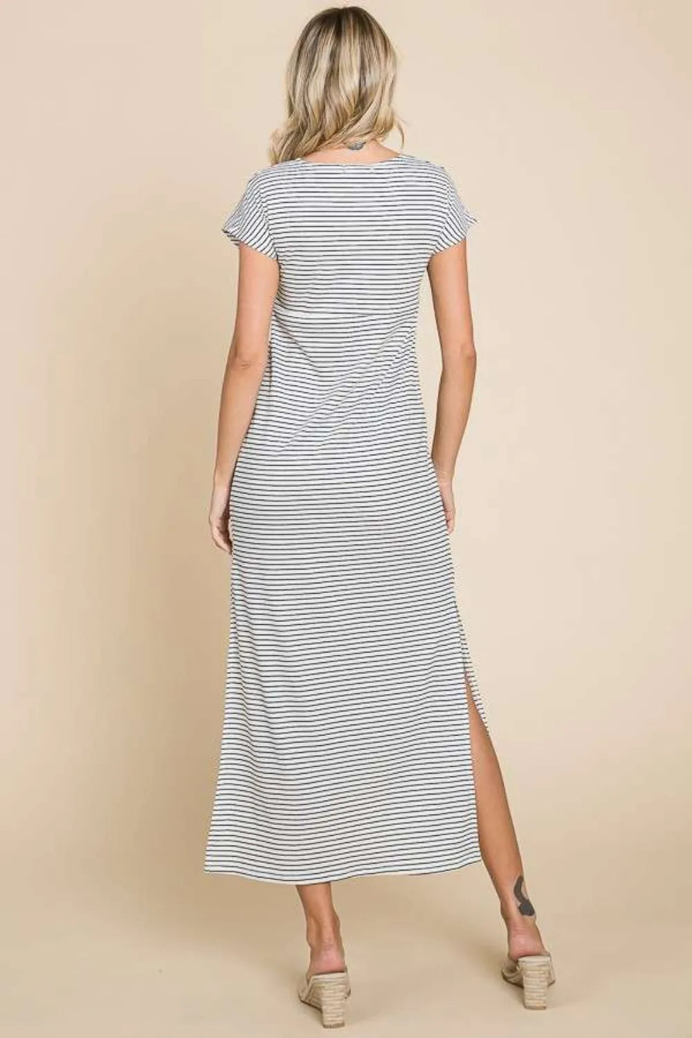 Striped Twisted Detail Maxi Dress