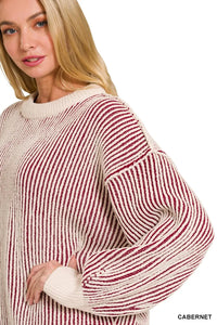 Two Tone Crewneck Sweater