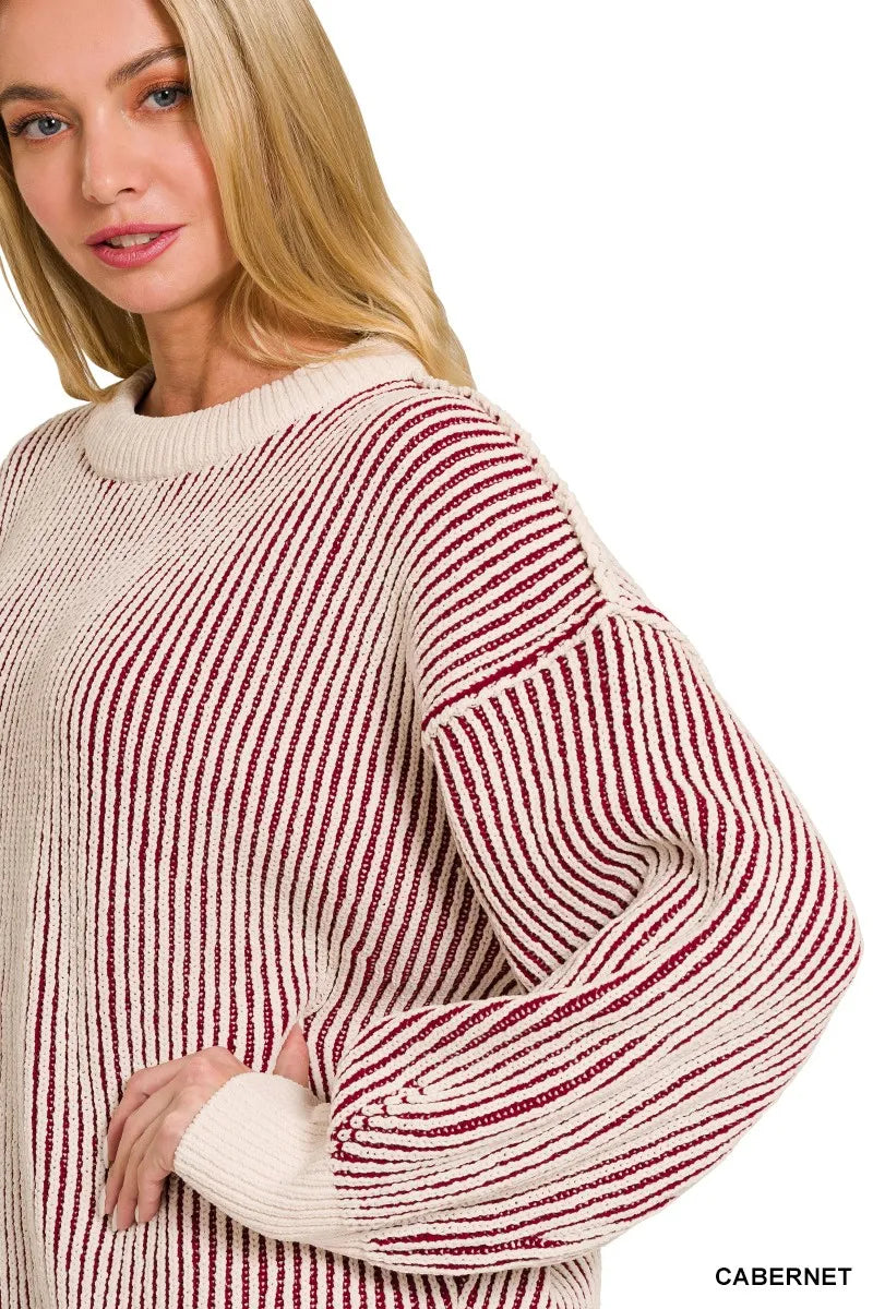 Two Tone Crewneck Sweater