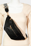 Faux Leather Crossbody Bum Bag with Removable Strap