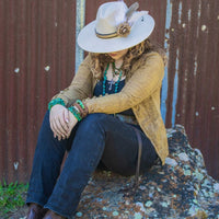 Leather Cuff Bracelet with Large Natural Turquoise Chunks-The Jewelry Junkie-Reef Love