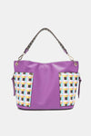 Women’s Three piece handbag set includes a Large Shoulder Bag, a Solid Bag, and a charming Heart Coin Pouch.