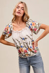 Floral Embroidered On Or Off The Shoulder Blouse-Floral embroidered blouse with on or off the shoulder styling. Feminine ruffles, colorful detailing, and soft rayon blend. A versatile wardrobe must-have.-Reef Love Boutique