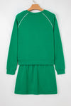 Contrast Piping Pullover and Mini Skirt Outfit Set-Reef Love