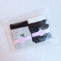 A Bow Over Stripes Socks, Pack of 2-A Bow Over Stripes Socks, Pack of 2. These lovely socks feature a stylish bow design paired with modern stripes, making them a must-have accessory. 