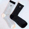 A Bow Over Stripes Socks, Pack of 2-A Bow Over Stripes Socks, Pack of 2. These lovely socks feature a stylish bow design paired with modern stripes, making them a must-have accessory. 