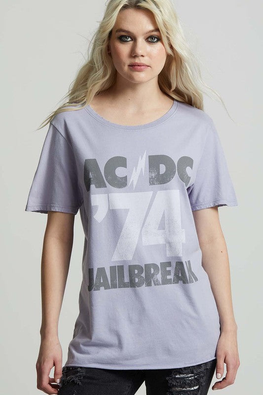 AC/DC Jailbreak '74 Boyfriend Tee-Reef Love