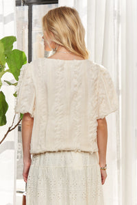 ADORA Solid Puff Sleeves Knit Top-Knit Top-Reef Love