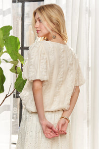 ADORA Solid Puff Sleeves Knit Top-Knit Top-Reef Love