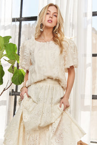 ADORA Solid Puff Sleeves Knit Top-Knit Top-Reef Love