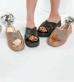 Adena Rhinestone Embellished Flatform Sandals - Reef Love