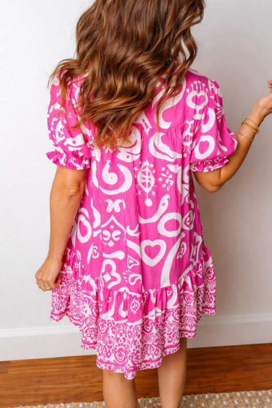 Alaia Short Sleeve Flared Mini Dress-Reef Love