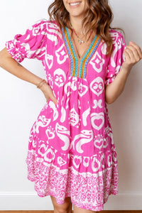 Alaia Short Sleeve Flared Mini Dress-Reef Love