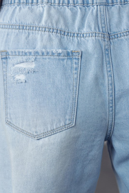 Almost Bermuda Mid-Rise Slouch Denim Shorts-Bermuda Jean Shorts-Insane Gene-Reef Love