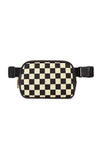 Alva Mixed Media Check Sling Belt Bum Bag
