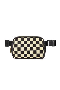 Alva Mixed Media Check Sling Belt Bum Bag