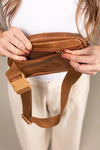 Alva Mixed Media Check Sling Belt Bum Bag