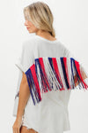 American Flag Sequin Ribbon T-Shirt-Reef Love