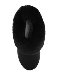Aniso Faux Fur Slip On Snow Boots-Aniso faux fur slip-on snow boots with cushioned insoles and lug soles. Cozy, stylish winter boots perfect for cold-weather outfits and winter vacation wear.
