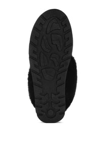 Aniso Faux Fur Slip On Snow Boots-Aniso faux fur slip-on snow boots with cushioned insoles and lug soles. Cozy, stylish winter boots perfect for cold-weather outfits and winter vacation wear.