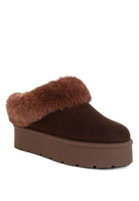 Aniso Faux Fur Slip On Snow Boots-Aniso faux fur slip-on snow boots with cushioned insoles and lug soles. Cozy, stylish winter boots perfect for cold-weather outfits and winter vacation wear.