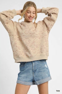 Antique Coin Stamp Print Sweatshirt