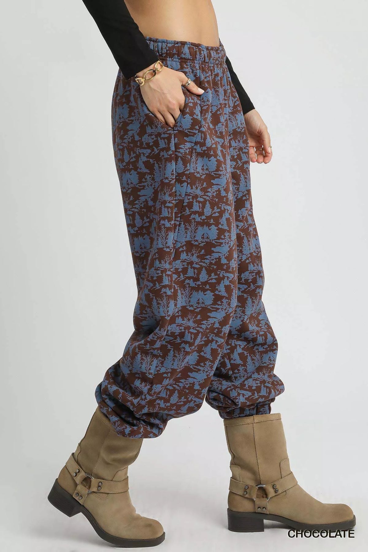 Scenic Print Casual Sweatpants