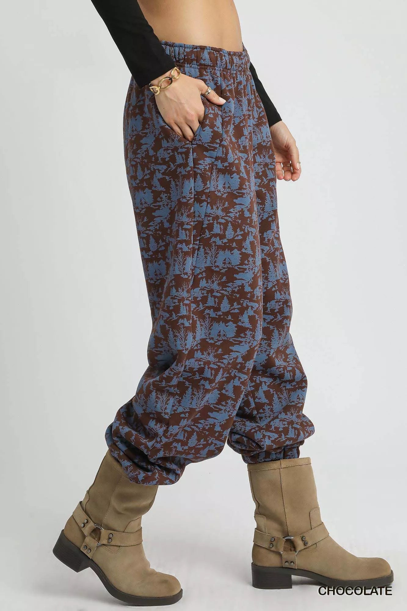 Scenic Print Casual Sweatpants