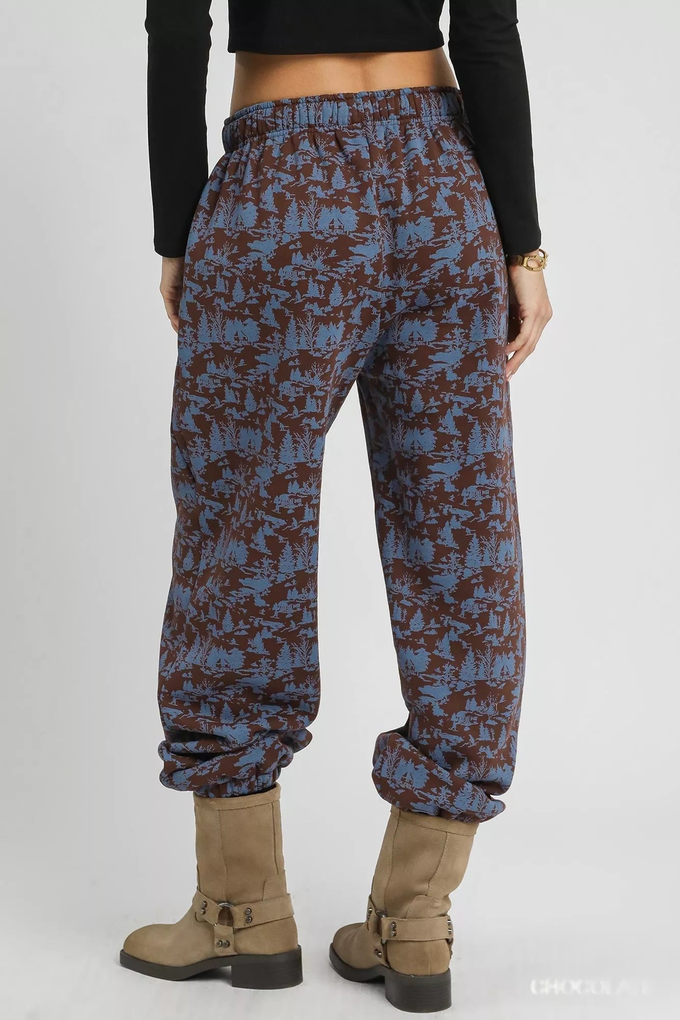 Scenic Print Casual Sweatpants