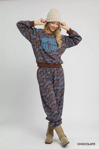 Scenic Print Casual Sweatpants