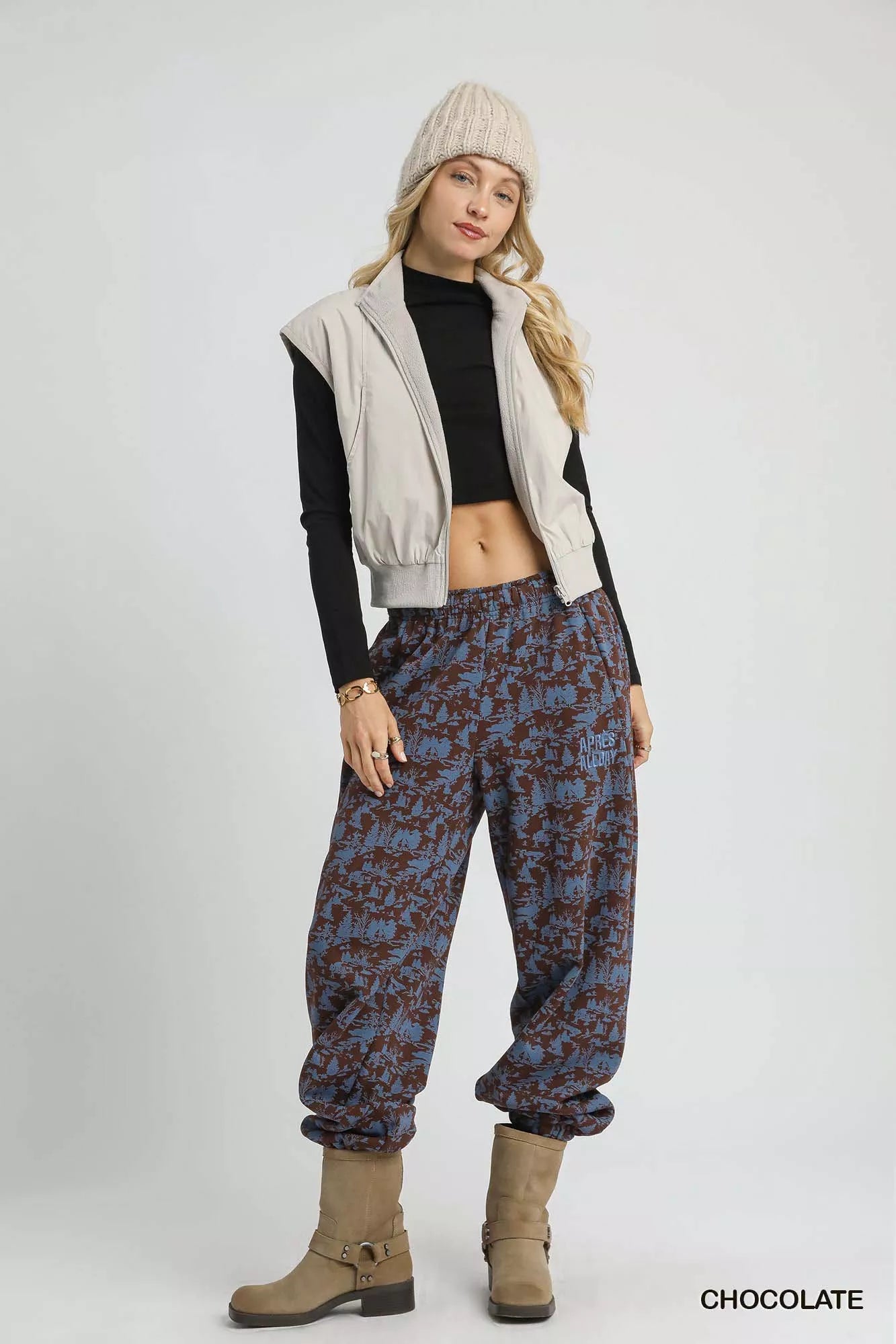 Scenic Print Casual Sweatpants