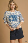 Après All Day Cropped Sweatshirt, Ecru & Blue-Après All Day Cropped Sweatshirt in Ecru & Blue, Après All Day cropped sweatshirt is a trendy and cozy piece for a casual look or a weekend on the slopes.