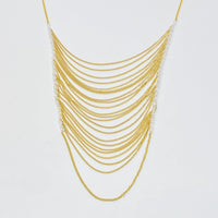 Arched Chain Drop Necklace, 18k Gold Plated Tarnish Resistant
