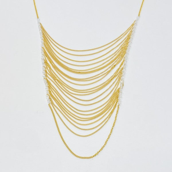 Arched Chain Drop Necklace, 18k Gold Plated Tarnish Resistant